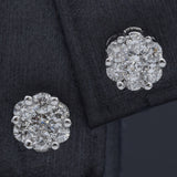 Estate 14K White Gold 0.48 TCW Diamond Round Screwback Stud Earrings 6 mm