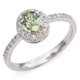 Iliana 18K White Gold 0.68 Ct. Green Amethyst and Diamond Halo Ring