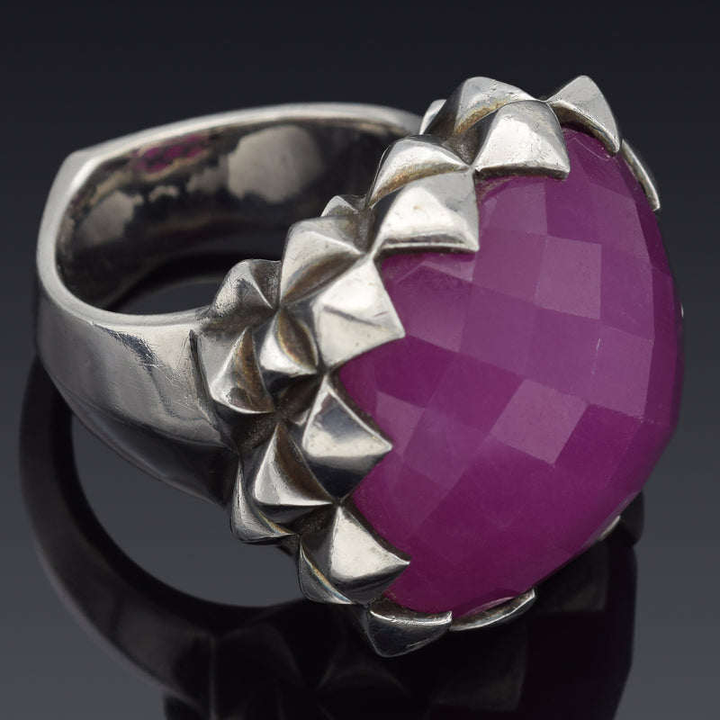 Stephen Webster Superstud Sterling Silver Purple Quartz Square Ring