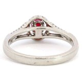 Estate 14K White Gold Ruby & 0.24 TCW Diamond Band Ring, Size 7