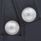 Estate 14K Yellow Gold Pearl Stud Earrings 8 mm