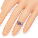 Vintage Silver, Gold, Palladium Rectangle 1.2 Ct. Purple Sapphire Pinky Ring