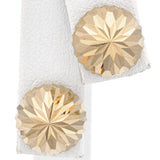 Estate 14K Yellow Gold Etched Dome Stud Earrings