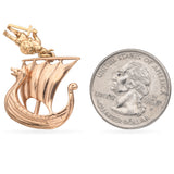 Vintage 15K Rose Gold Viking & 9K Rose Gold Viking Ship Dragon Boat Large Charm