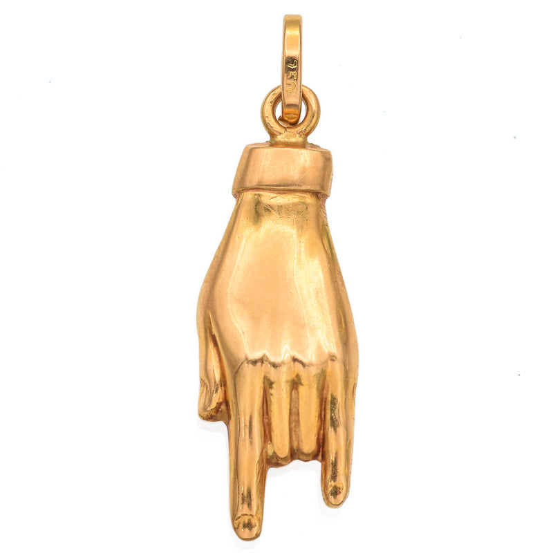 Vintage 18K Yellow Gold Italian Good Luck Charm Pendant