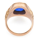 10K Yellow Gold Lab Blue Spinel Cincinnati College Class of 1963 Ring