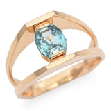 14 Yellow Gold 1.05 Ct. Blue Zircon Split Shank Ring