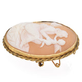 Antique Yellow Gold Cameo Psyche and Hedone Brooch