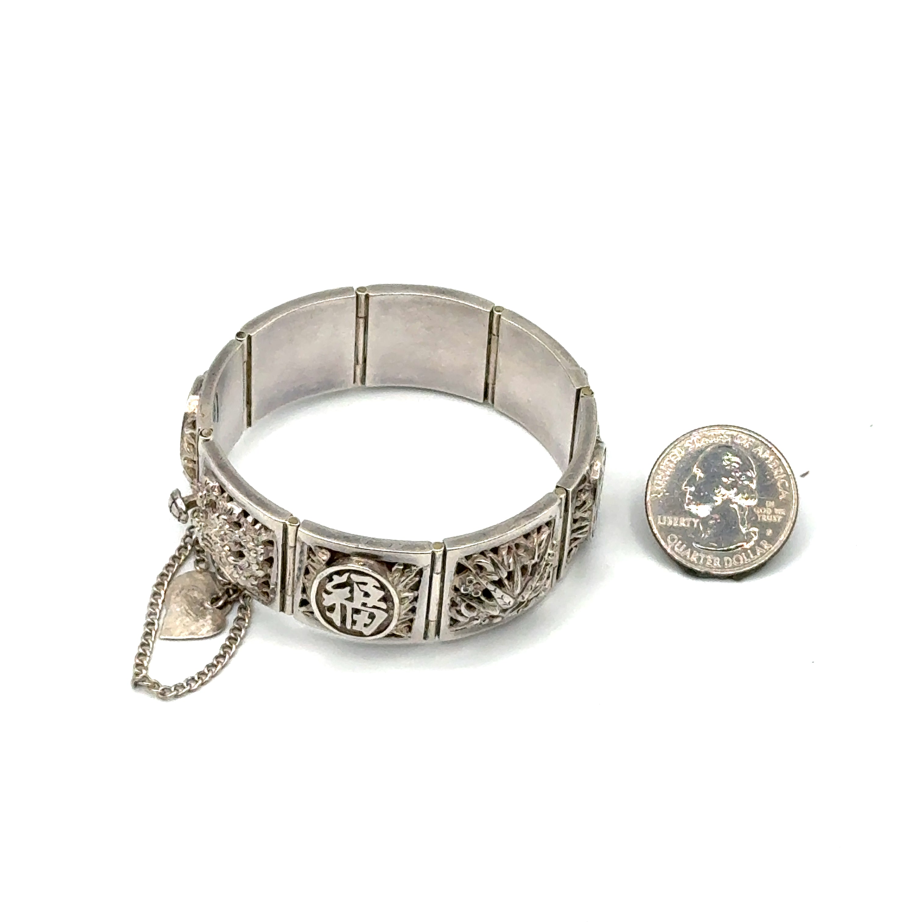 Vintage Pure Silver Chinese Bracelet