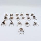 Lot of 17 Vintage Tahitian & Freshwater Pearl Rings in Sterling Silver