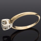 GEM-CRAFT 14K Yellow Gold 0.29 Carat Round Diamond Solitaire Band Ring Size 5