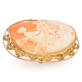 Antique Yellow Gold Cameo Psyche with Doves Brooch