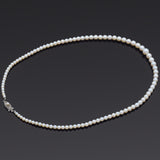 Vintage Graduated Pearl Sterling Silver Beaded Strand Necklace