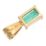 14K Yellow Gold Emerald Cut Solitaire Emerald Pendant