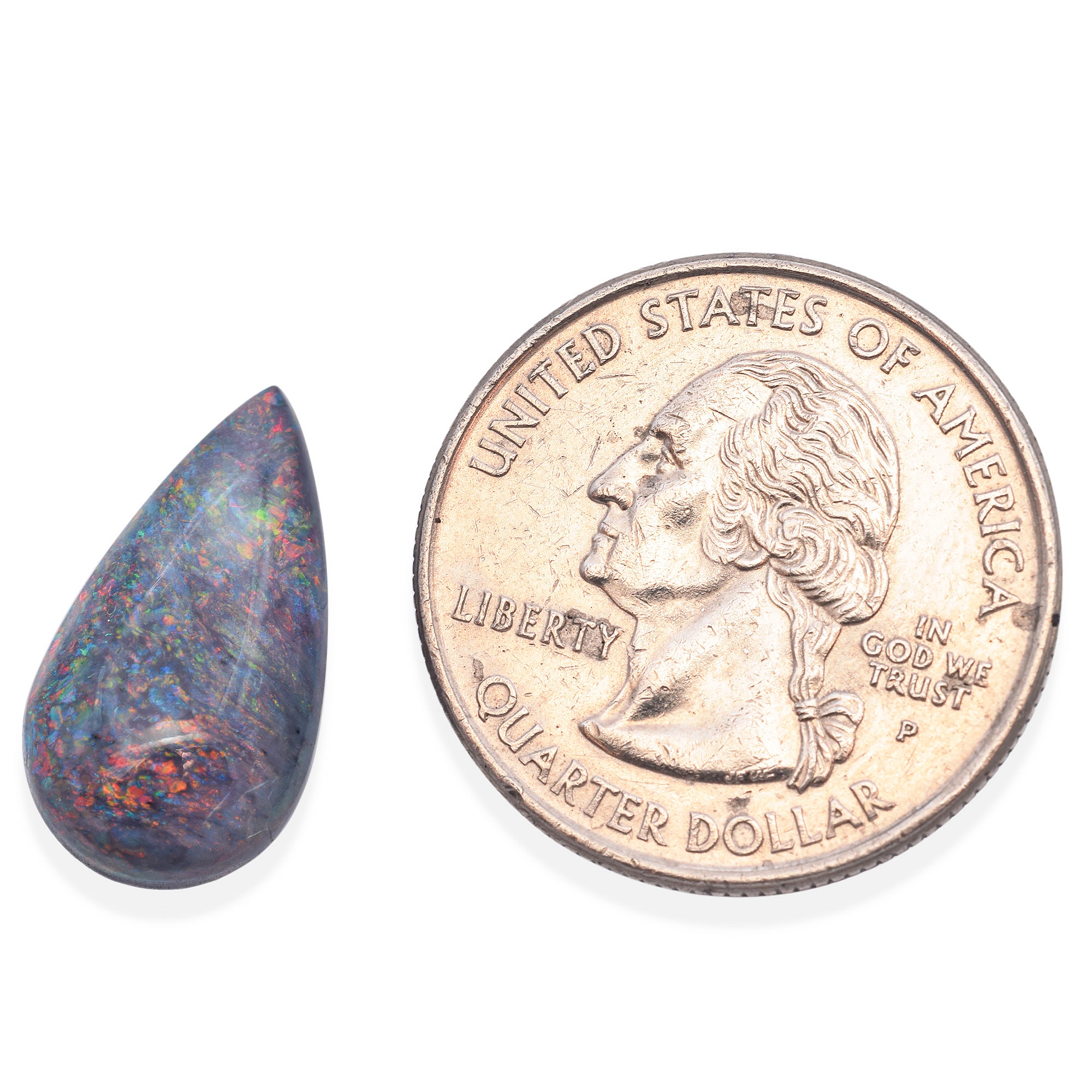 GIA Certified 6.44 Ct Pear Double Cabochon Loose Gray Natural Opal