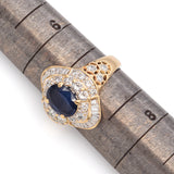 18K Yellow Gold 1.65 Ct. Sapphire and Diamond Ring