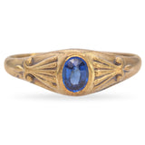 Antique 14K Yellow Gold Blue Paste Ring