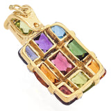 Bellarri Mosaic 18K Yellow Gold and Diamond Multi Gemstone Pendant