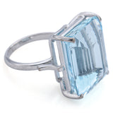 H.Stern 18K White Gold 24.91 Ct Aquamarine Cocktail Ring Size 7