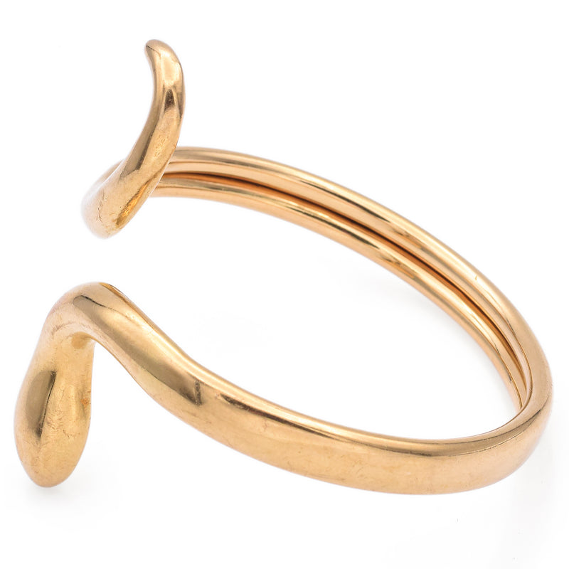 Lalaounis Yellow Gold Snake Wrap Heavy Bangle Bracelet