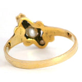 Antique 14K Yellow Gold Seed Pearl Victorian Ring, Size 4