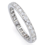 Art Deco Platinum 1.12 TCW Diamond 2.5 mm Eternity Band Ring 2.5G Size 5.5