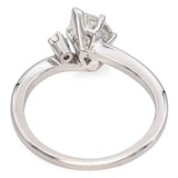 14K White Gold 0.86 TCW Old Marquise Cut Diamond Bypass Engagement Ring