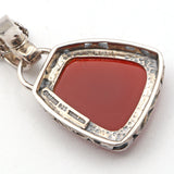 Vintage Barse Carnelian Sterling Silver Magnetic Bail Pendant Earrings Set