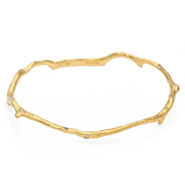 IPPOLITA 18K Yellow Gold Diamond Stardust Reef Bangle Bracelet