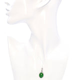 Vintage 14K White Gold Jade and Diamond Pendant