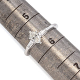 14K White Gold Marquise Diamond and Tapered Baguette Engagement Ring