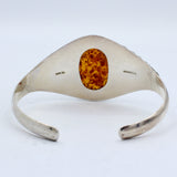 Baltic Amber Adjustable Cuff Bracelet in Sterling Silver