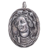 Vintage Henryk Winograd HW 999 Fine Silver Repoussé Marie Antoinette Pendant