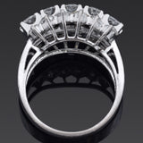 Vintage 3.27 TCW Diamond Precious Metal Alloy Three-Row Band Ring Size 7.25