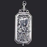 Antique Sterling Silver Pocket Sundial Knight Transit Hora Sine Mora Pendant