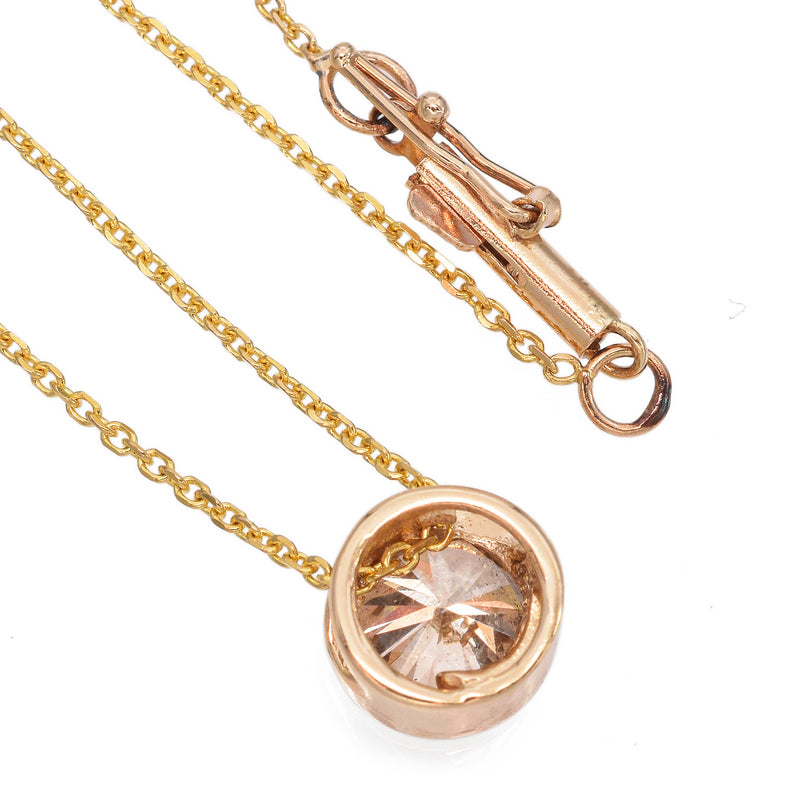 14K Yellow & Rose Gold 1.27 Ct. Champagne Diamond Slider Pendant Necklace