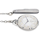 Antique Waltham Riverside 14K White Gold 21 Jewels Size 12s Pocket Watch & Knife