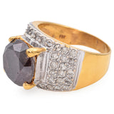 Estate 14K Yellow & White Gold 6.53 Ct. Brown Diamond, Pavé Diamond Band Ring