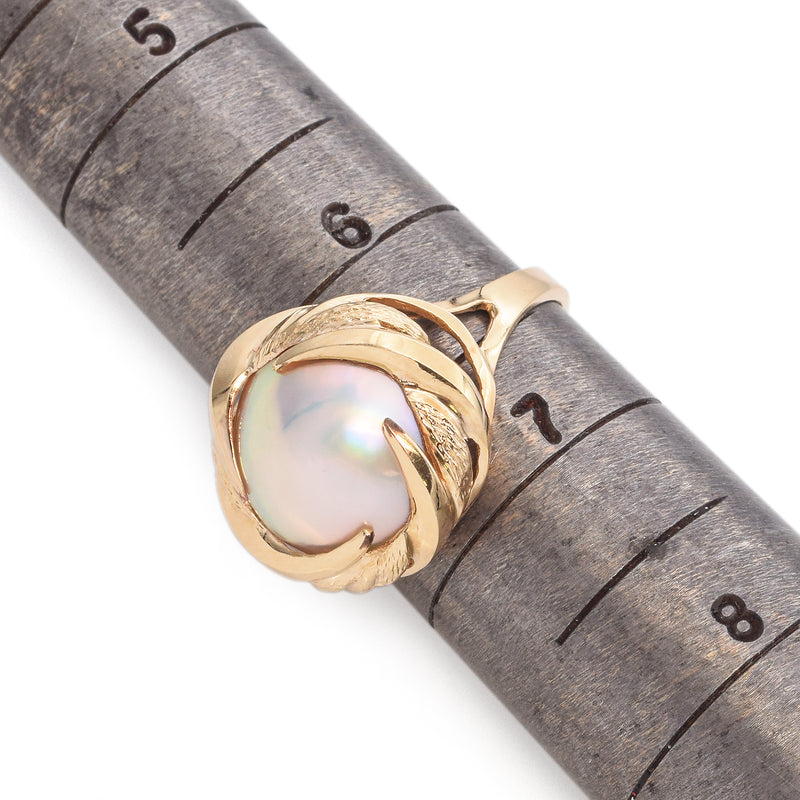 14K Yellow Gold Mabe Pearl Ring