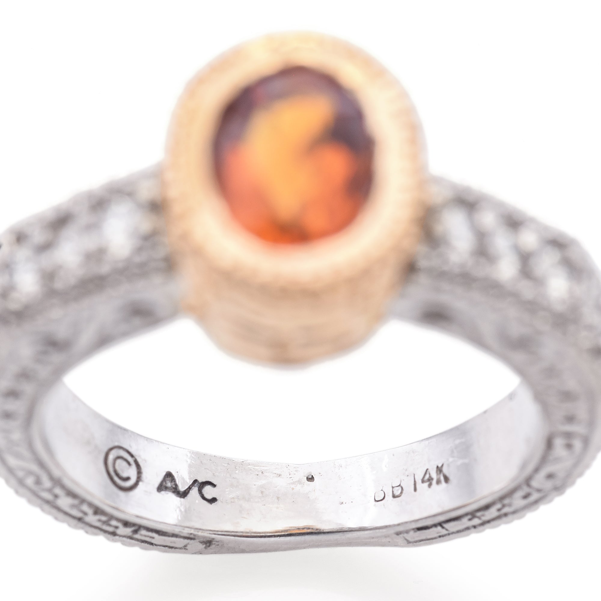 14K White and Yellow Gold 0.66 Ct. Citrine and Diamond Ring