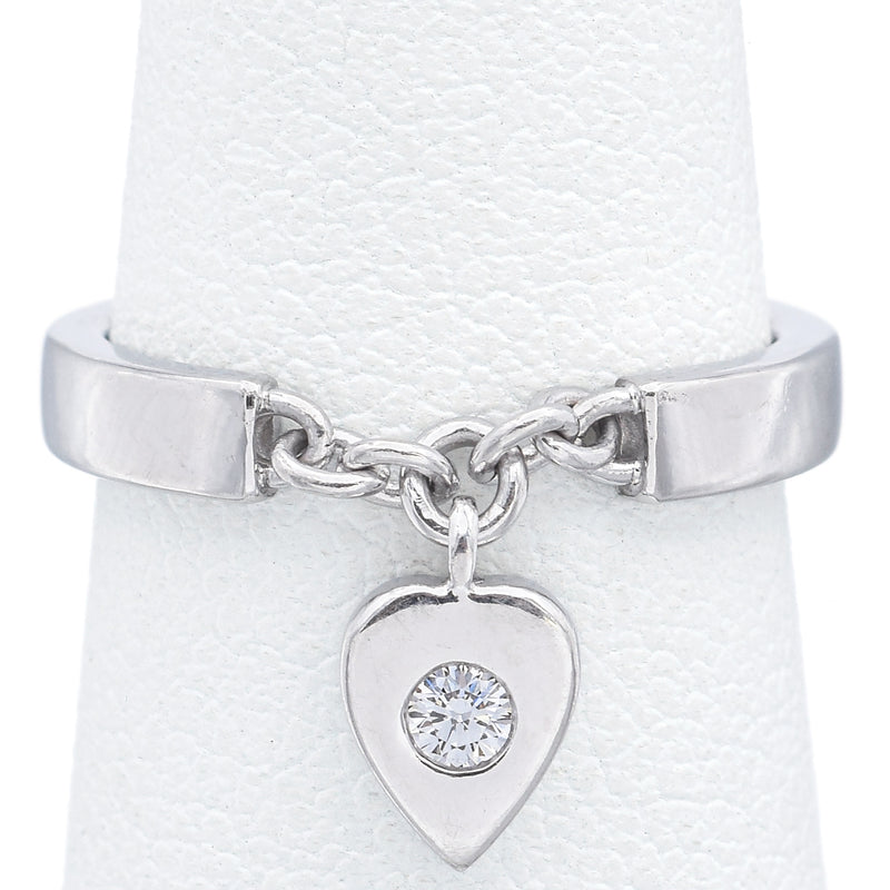 Cartier Mon Amour Heart Charm Ring in 18kt White Gold 0.05 CTW