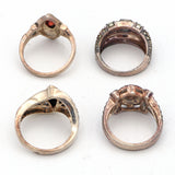 Lot of 4 Vintage Judith Jack Sterling Silver Multi-Stone Rings Size 7 - 8.25