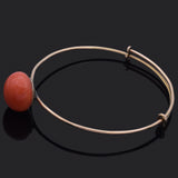 Antique 14K Yellow Gold Red Coral Bangle Bracelet