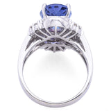 Estate 18K White Gold 2.8Ct Tanzanite & 0.72 TCW Diamond Cocktail Ring Size 4.75