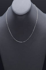 正白金 Platinum 1.5 mm Chain Necklace 18 Inches