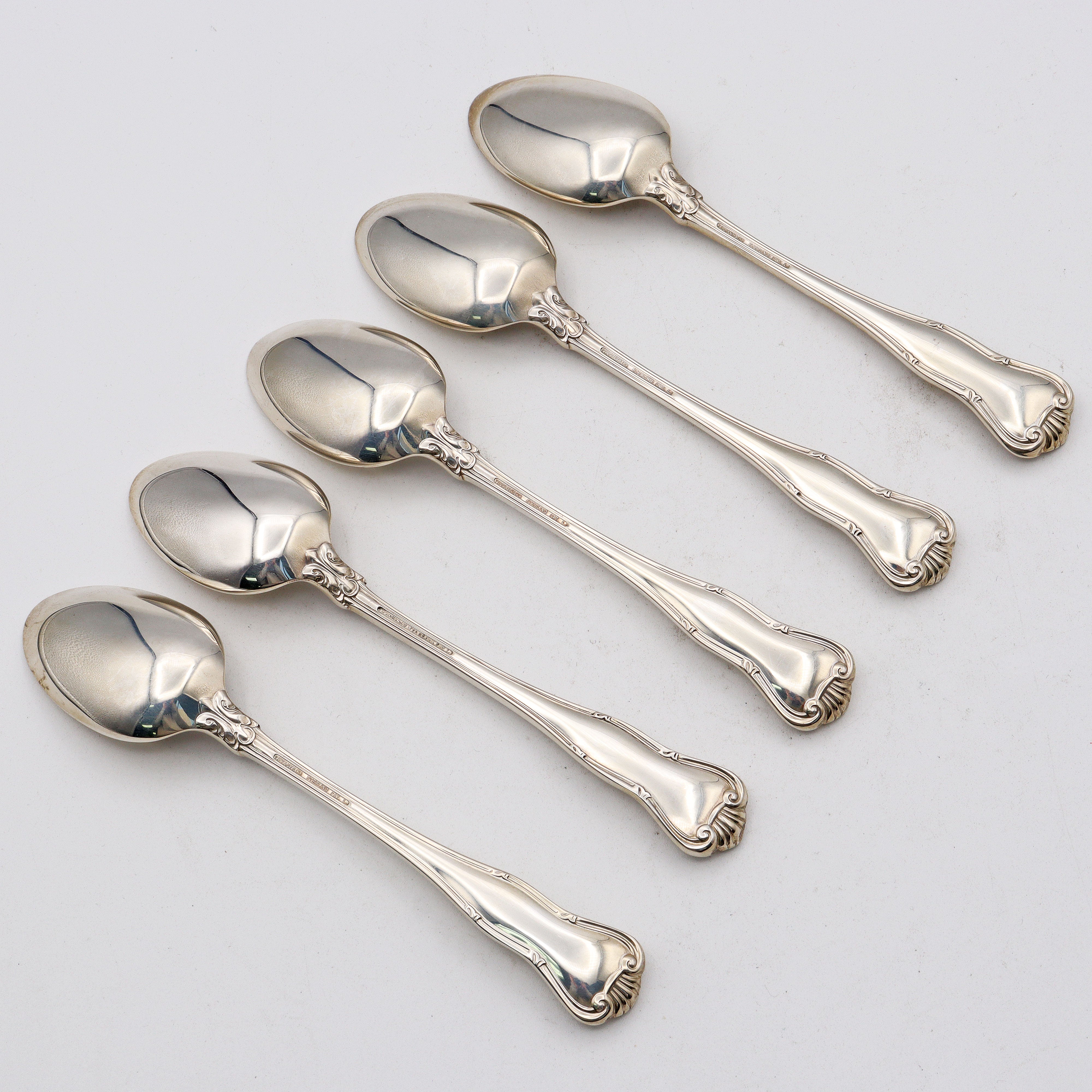 Lot of 5 Tiffany Provence Sterling Silver Tea Spoons 6" No Mono