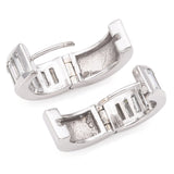 14K White Gold 3.84 TCW Diamond Baguette Huggie Earrings