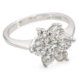 14K White Gold 1.035 TCW Diamond Floral Halo Engagement Ring