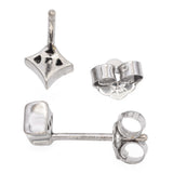 14K White Gold Kite Diamond Stud Earrings