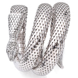 Vintage Whiting Davis Mesh Silver Tone Snake Serpent Coil Wrap Bracelet